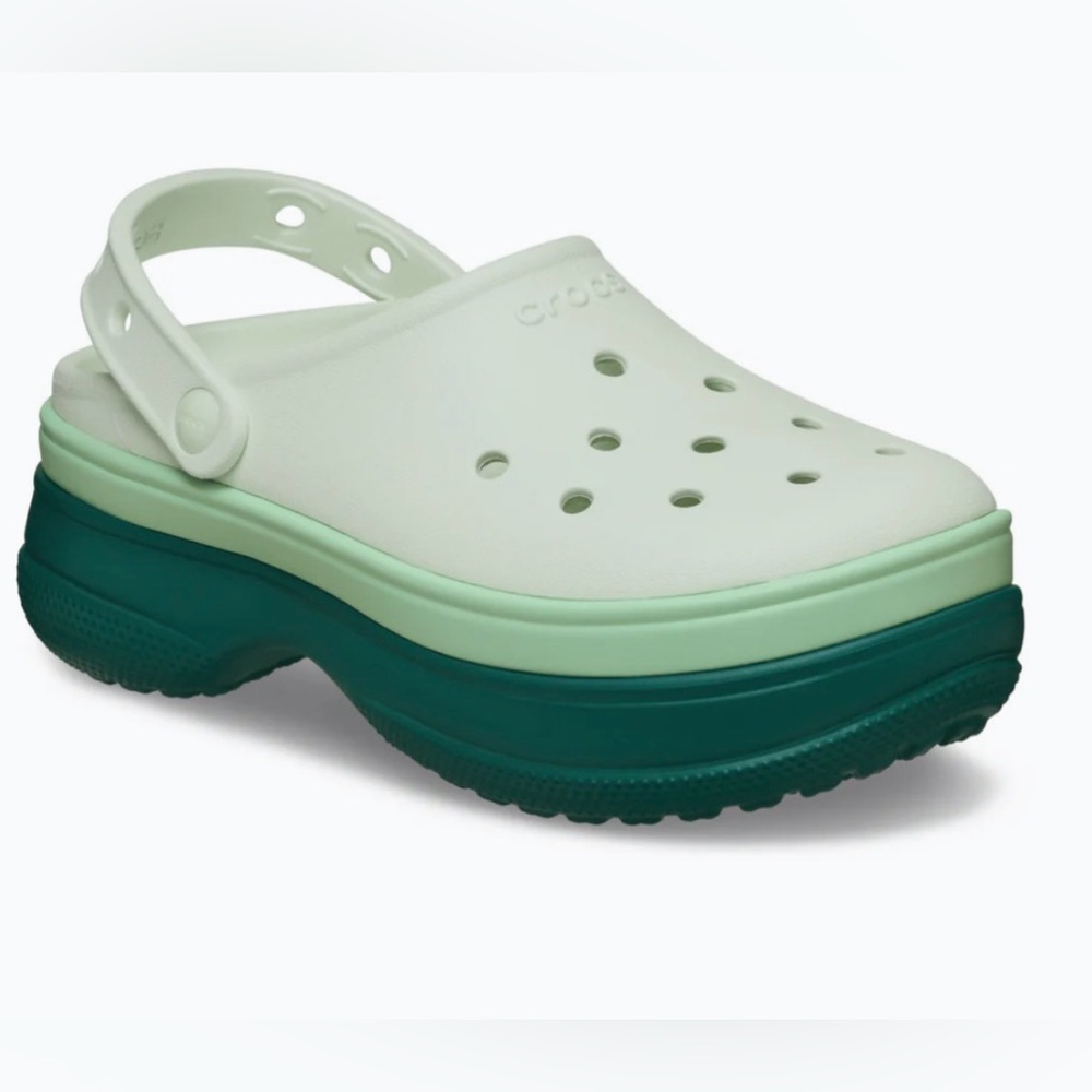 ✨Host pick✨CROCS Classic Stacked Clog  - Light Green & Dark Green